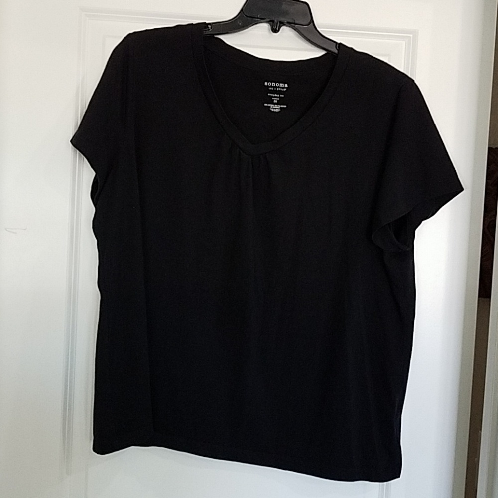 2x Black V-neck Tee
